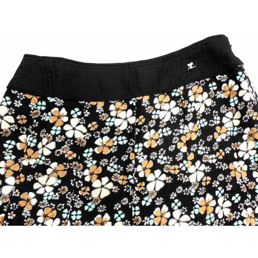 Courreges(クレージュ)のクレージュ 花柄 フレア スカート size38/黒 ■◇ レディース レディースのスカート(ひざ丈スカート)の商品写真