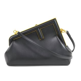 フェンディ(FENDI)のフェンディ FENDI ショルダーバッグ クラッチバッグ ファーストスモール レザー ブラック ゴールド 8BP129-ABVE 送料無料【中古】 99870i(ショルダーバッグ)