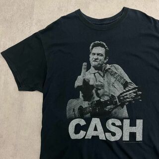ミュージックティー(MUSIC TEE)のジョニー・キャッシュ　カントリー　シンガー　Tシャツ　古着　ブラック　XL(Tシャツ/カットソー(半袖/袖なし))