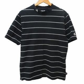 アディダス(adidas)のアディダス Tシャツ カットソー 半袖 ボーダー柄 ブラック L ■GY31(Tシャツ/カットソー(半袖/袖なし))