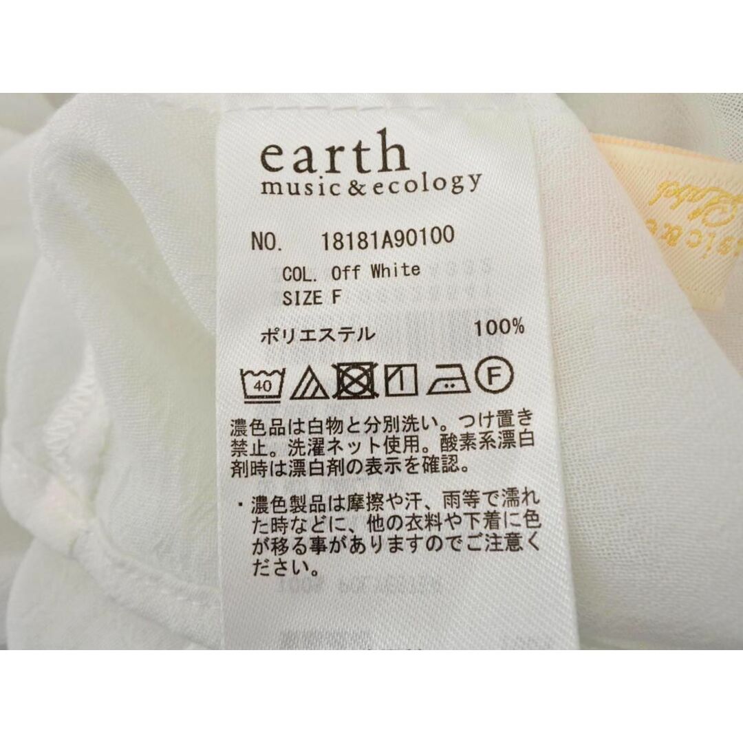 earth music & ecology(アースミュージックアンドエコロジー)のearth music&ecology アースミュージック＆エコロジー ギャザー シアー ブラウス シャツ sizeF/白 ■◇ レディース レディースのトップス(シャツ/ブラウス(長袖/七分))の商品写真