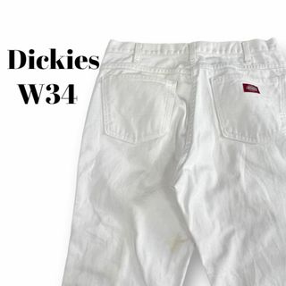 ディッキーズ(Dickies)のDickies　ディッキーズ　ワークパンツ　デニムパンツ　古着　ホワイト　W34(ワークパンツ/カーゴパンツ)