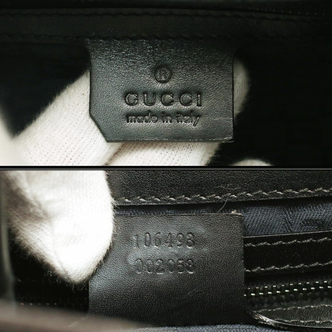 Gucci(グッチ)の◇グッチ◇ ブラック コットンキャンバス / ウッドハンドル / ハンドバッグ レディースのバッグ(ハンドバッグ)の商品写真