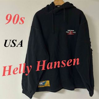 ヘリーハンセン(HELLY HANSEN)の90s Helly Hansen ブラック　パーカー　フェード　USA製　L(パーカー)