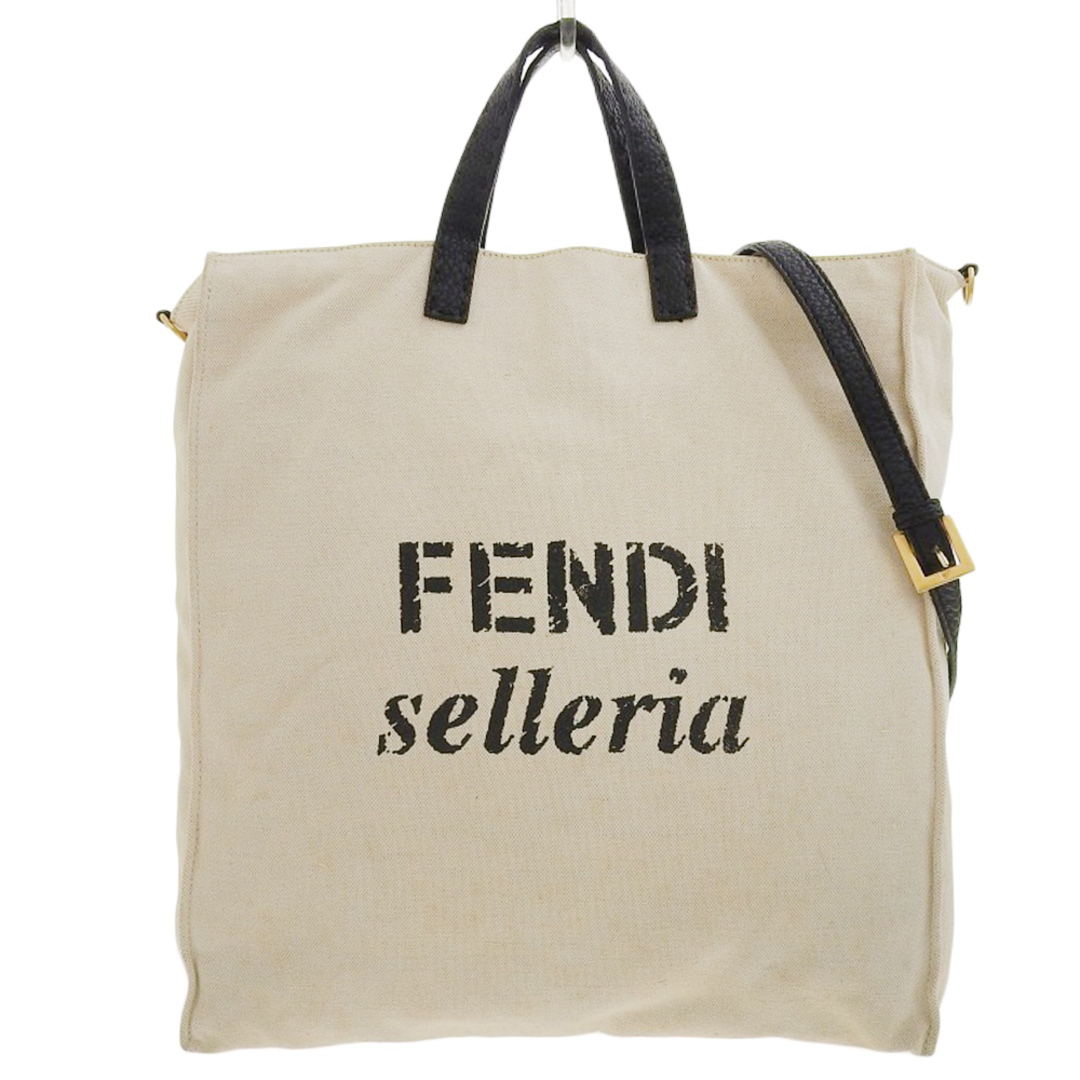 FENDI(フェンディ)の【本物保証】 フェンディ FENDI セレリアロゴ ナチュラル 2WAYバッグ ショルダーバッグ トートバッグ キャンバス ベージュ レディースのバッグ(トートバッグ)の商品写真