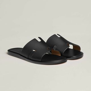 エルメス(HERMES)のエルメス レザーサンダル イズミール IZMIR ブラック 41.5 新品(サンダル)