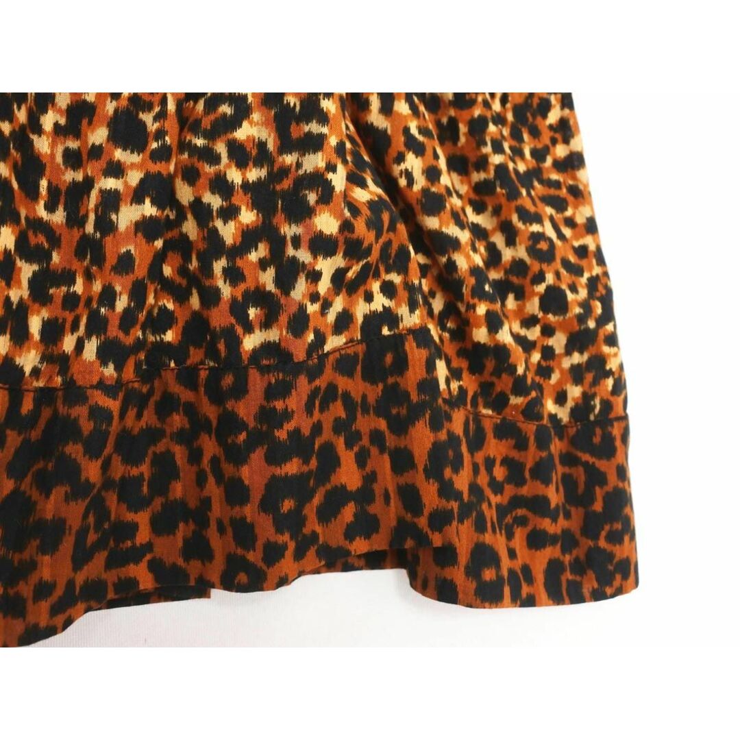 ULLA JOHNSON ウラジョンソン ヒョウ柄 リボン フレア ロング スカート size0/茶 ■■ レディース レディースのスカート(ロングスカート)の商品写真
