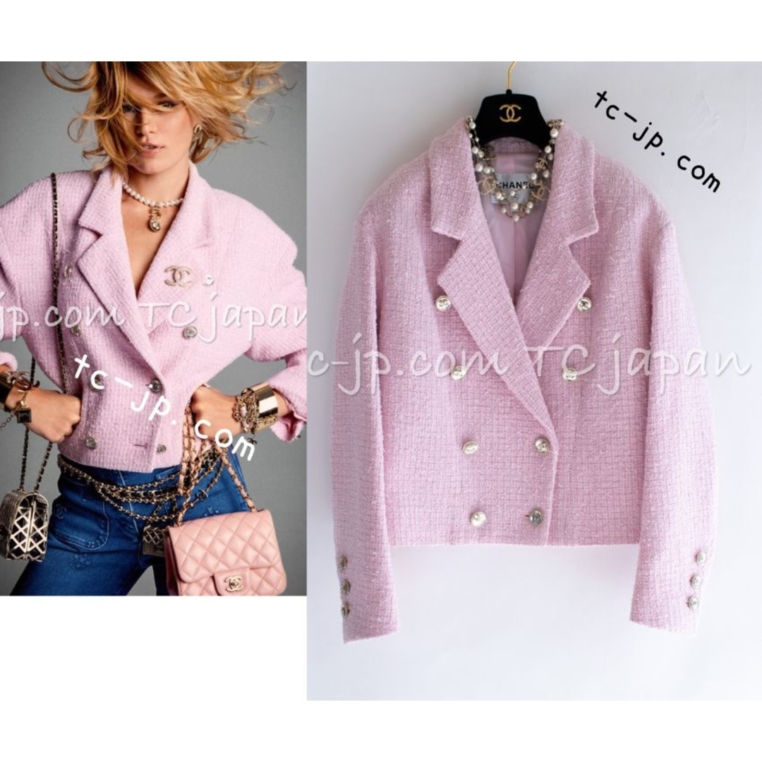 CHANEL - シャネル ジャケット CHANEL ライト ピンク ココボタン CHANEL - シャネル ジャケット CHANEL ライト ピンク ココボタン