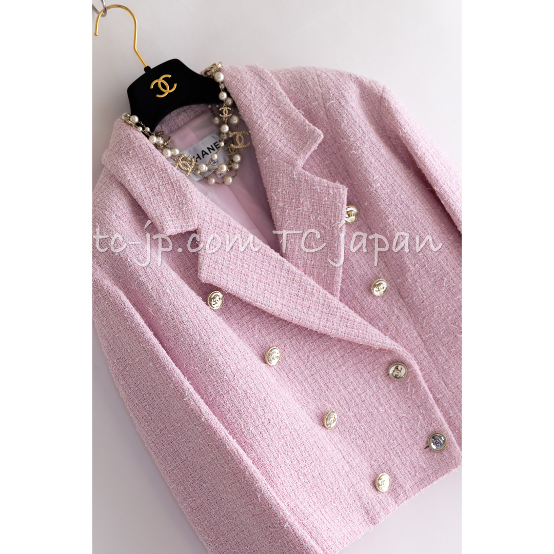 CHANEL - シャネル ジャケット CHANEL ライト ピンク ココボタン CHANEL - シャネル ジャケット CHANEL ライト ピンク ココボタン