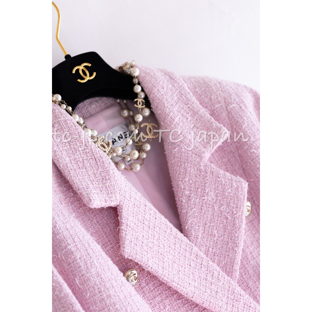 CHANEL - シャネル ジャケット CHANEL ライト ピンク ココボタン CHANEL - シャネル ジャケット CHANEL ライト ピンク ココボタン