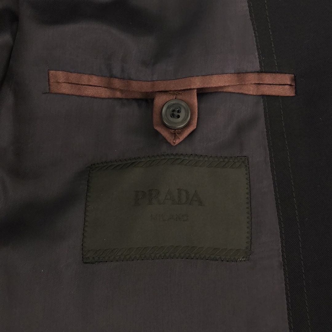 PRADA(プラダ)のPRADA プラダ 13AW ダブルブレストコットンテーラードジャケット ダークネイビー系 46 UGM854 メンズのジャケット/アウター(テーラードジャケット)の商品写真