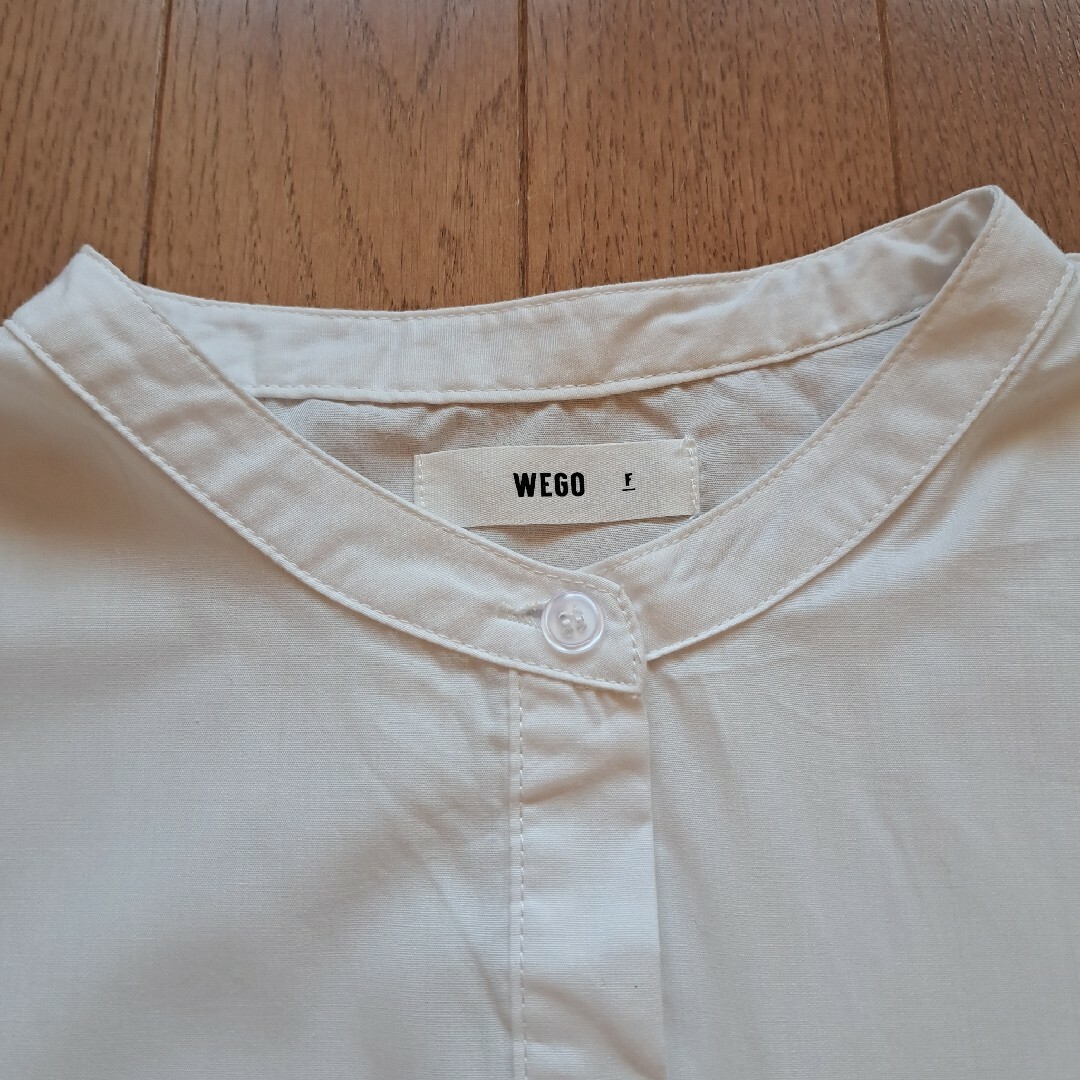 WEGO(ウィゴー)のWEGO ウィゴー　チュニックブラウス　ホワイトシャツ　美品　レディース　白服 レディースのトップス(シャツ/ブラウス(半袖/袖なし))の商品写真