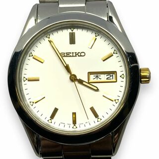 セイコー(SEIKO)の【余りコマ2付】セイコー　スピリット　デイデイト　SSホワイト文字盤　腕時計(腕時計(アナログ))