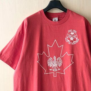 ヴィンテージ(VINTAGE)の90s古着　ヴィンテージ　ロゴTシャツ　カナダ　メープルリーフ　葉っぱ(Tシャツ/カットソー(半袖/袖なし))