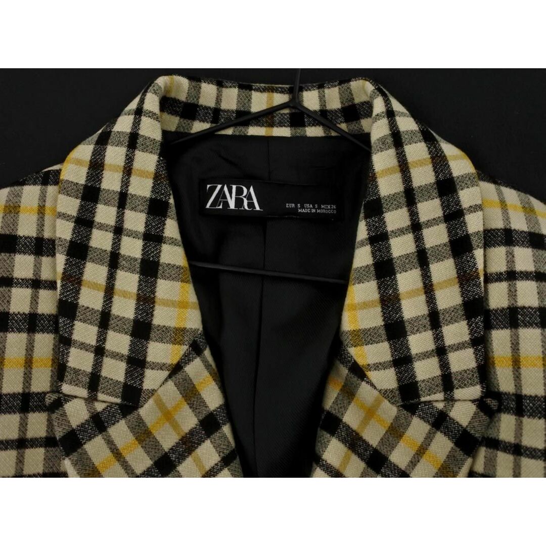 ZARA(ザラ)のZARA ザラ チェック チェスター コート sizeS/ベージュ ◇■ レディース レディースのジャケット/アウター(チェスターコート)の商品写真