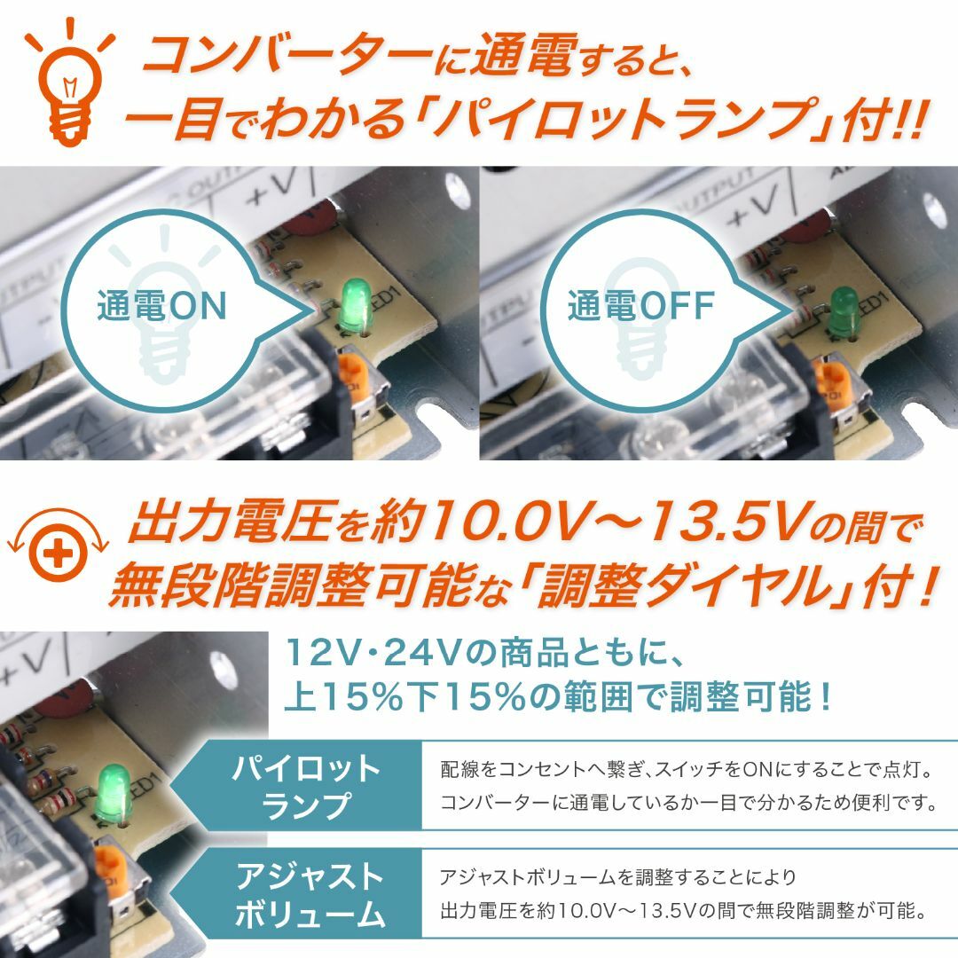 安定化電源 スイッチング AC DC コンバーター 12V 2A24W※1004 その他のその他(その他)の商品写真