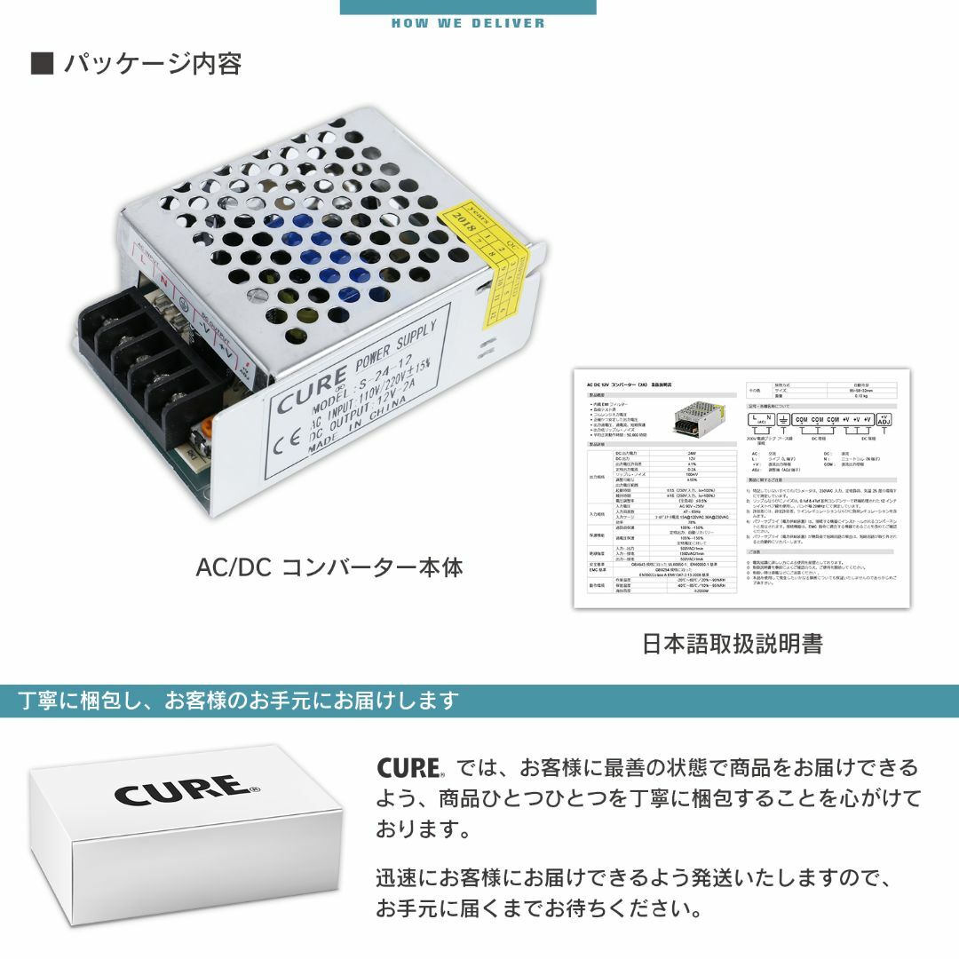 安定化電源 スイッチング AC DC コンバーター 12V 2A24W※1004 その他のその他(その他)の商品写真