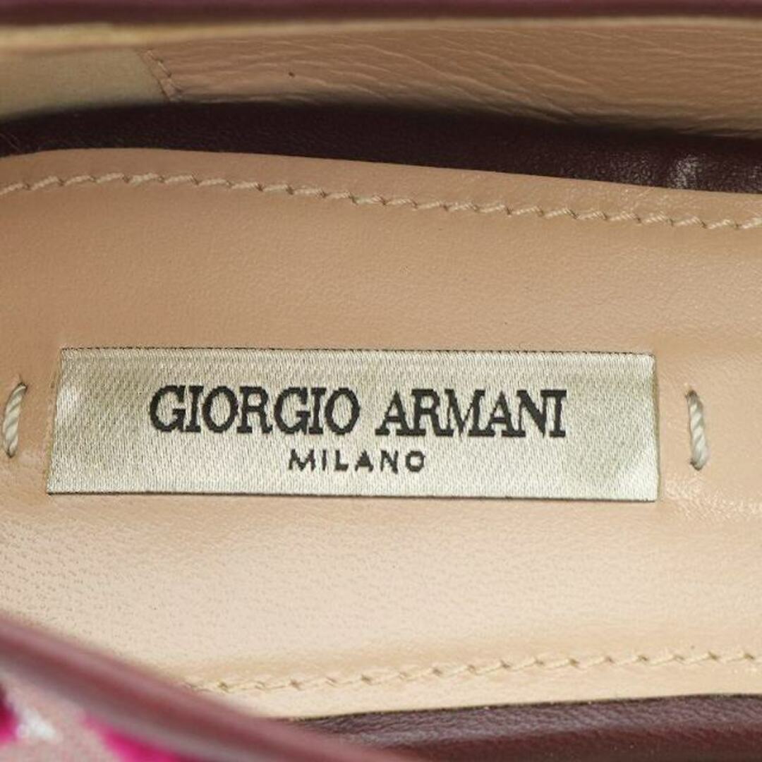 Giorgio Armani(ジョルジオアルマーニ)のジョルジオアルマーニ ローファー スリッポン ローヒール ベロア 37 ボルドー レディースの靴/シューズ(ローファー/革靴)の商品写真