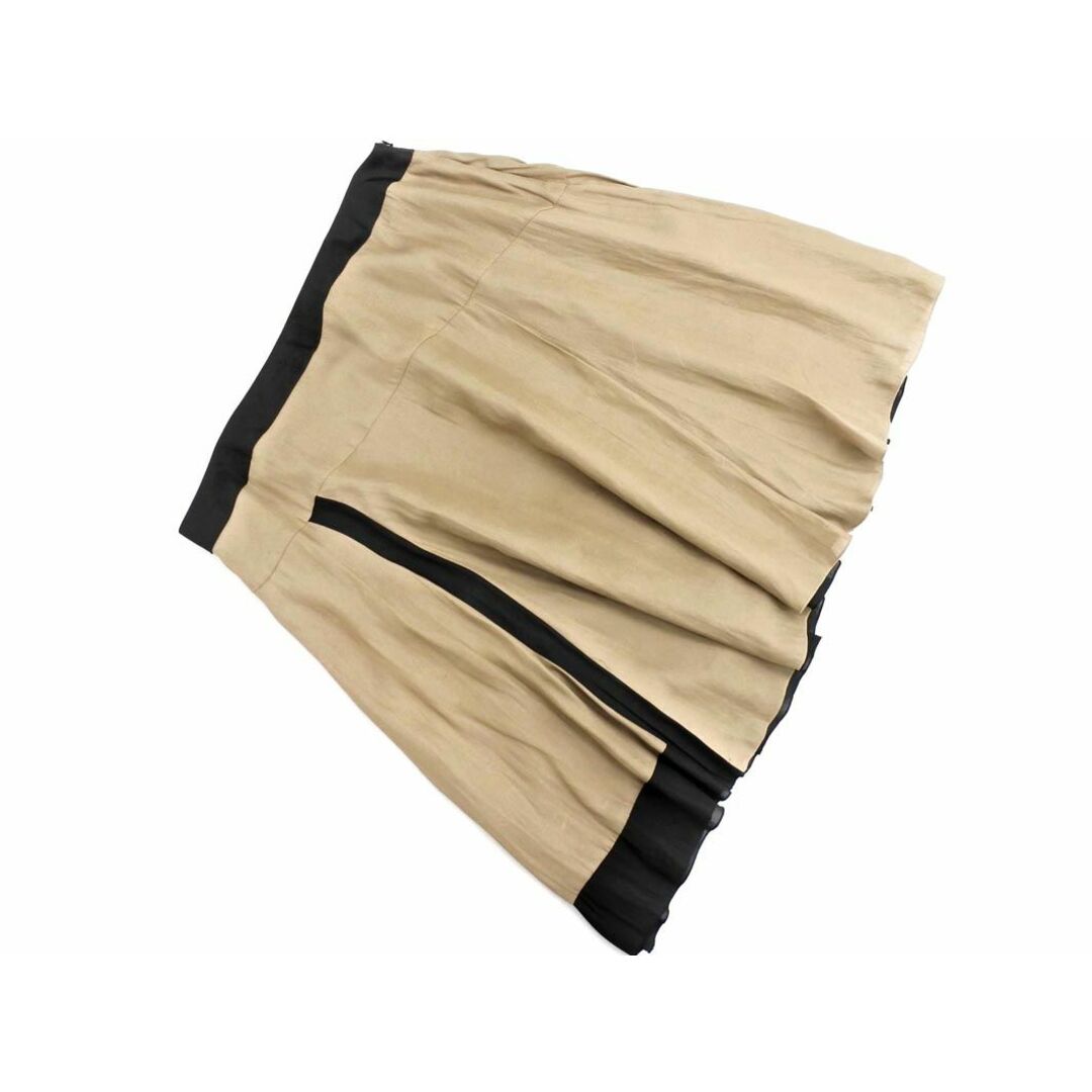 INDIVI(インディヴィ)のINDIVI インディヴィ 大きいサイズ Aライン 台形 スカート size48/黒ｘベージュ ■◇ レディース レディースのスカート(ミニスカート)の商品写真