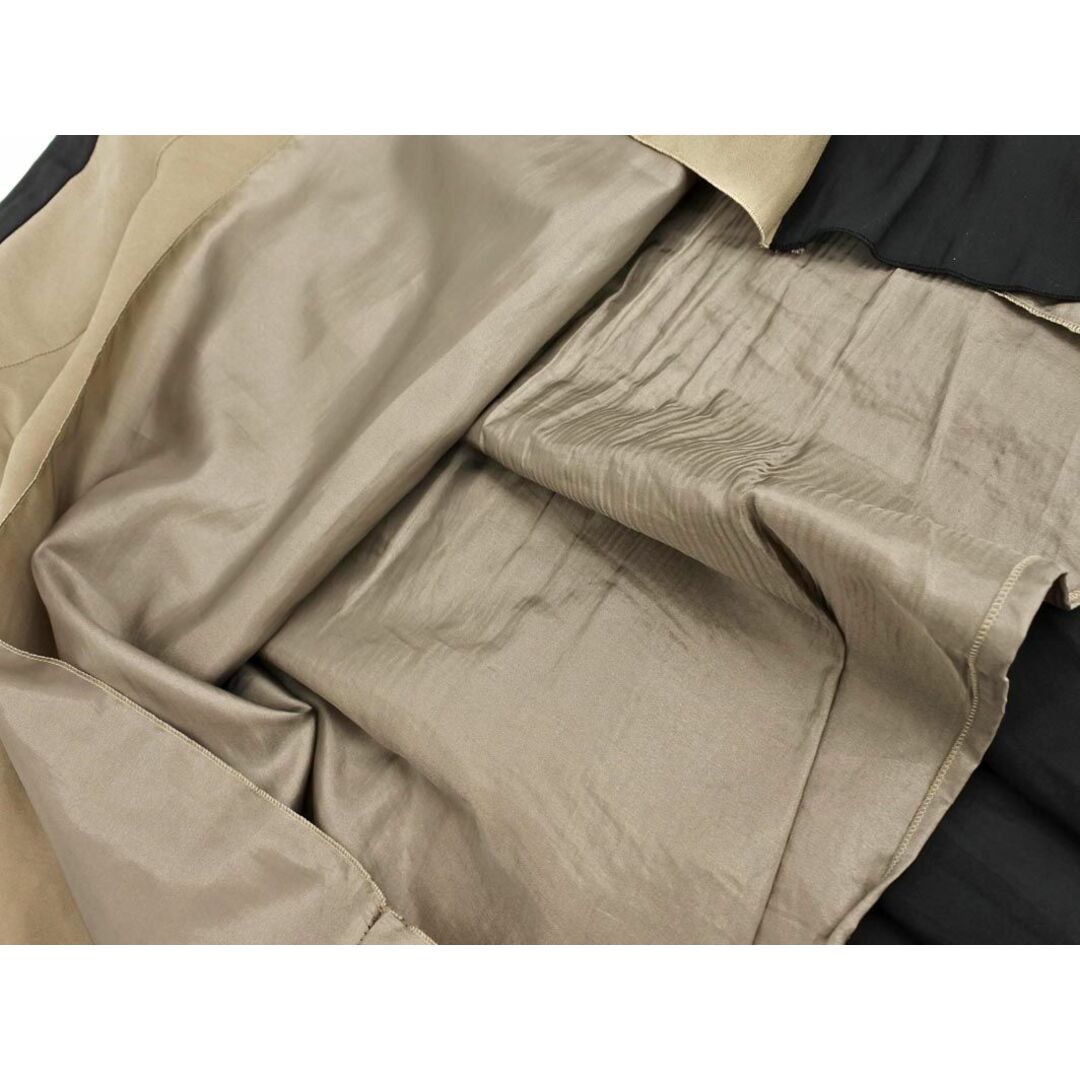 INDIVI(インディヴィ)のINDIVI インディヴィ 大きいサイズ Aライン 台形 スカート size48/黒ｘベージュ ■◇ レディース レディースのスカート(ミニスカート)の商品写真