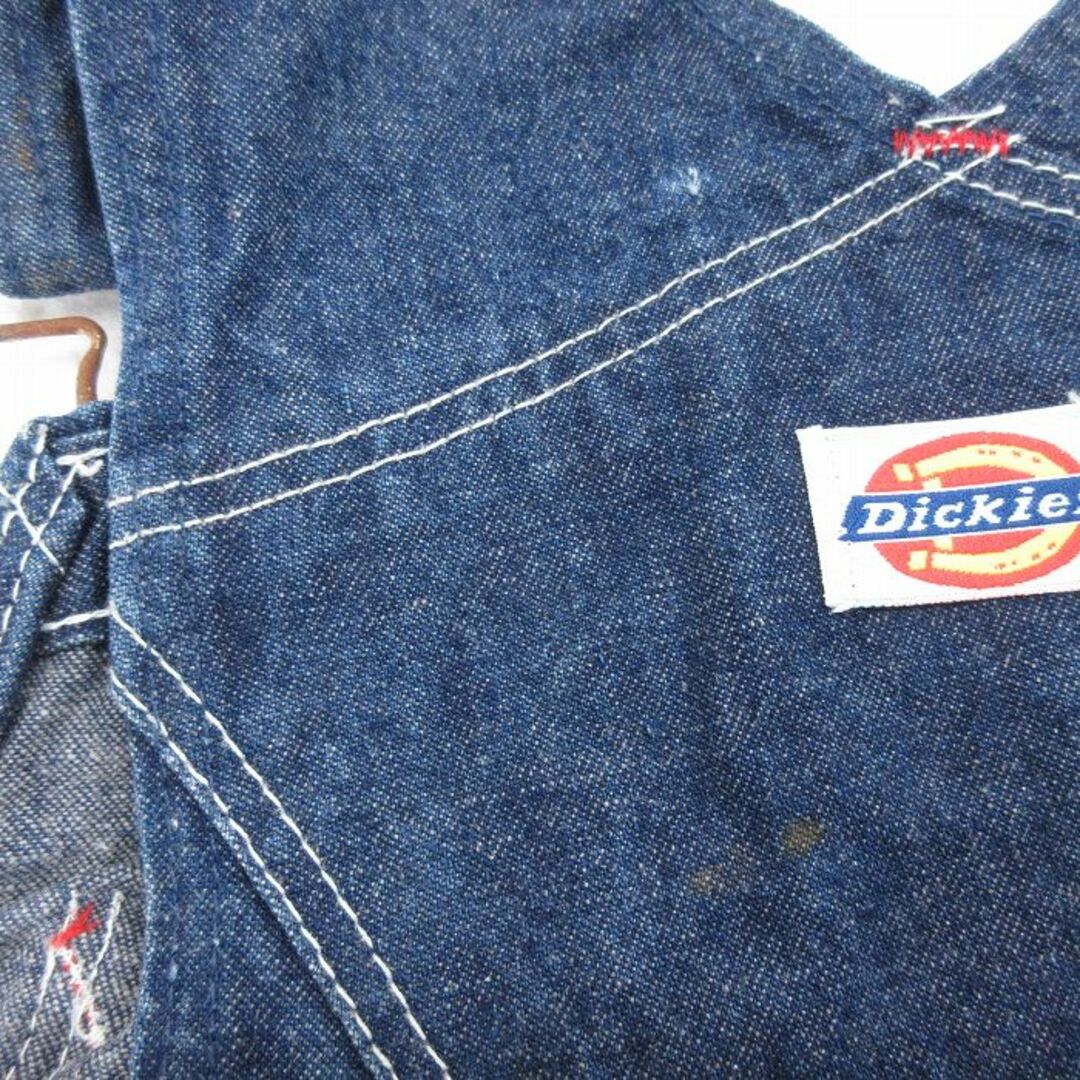 Dickies(ディッキーズ)のW39★古着 ディッキーズ Dickies オーバーオール メンズ 90年代 90s 大きいサイズ コットン USA製 紺 ネイビー デニム 23mar09 中古 ボトムス メンズのパンツ(サロペット/オーバーオール)の商品写真