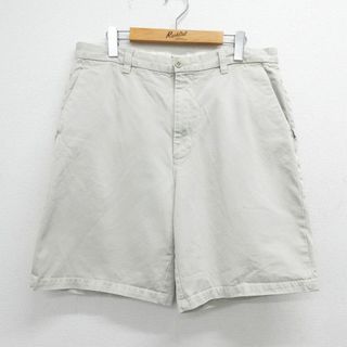 ギャップ(GAP)のW35★古着 ギャップ GAP ショート パンツ ショーツ メンズ コットン ベージュ カーキ 23mar30 中古 ボトムス 短パン ショーパン ハーフ(ワークパンツ/カーゴパンツ)