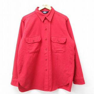 ウールリッチ(WOOLRICH)のXL★古着 ウールリッチ WOOLRICH 長袖 ヘビー フランネル シャツ メンズ 90年代 90s 大きいサイズ 赤 レッド 23mar24 中古 トップス(シャツ)