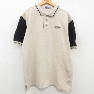 XL★古着 ラッセル 半袖 ポロ シャツ メンズ Indians ツートンカラー ベージュ他 カーキ 23mar31 中古 トップス(ポロシャツ)