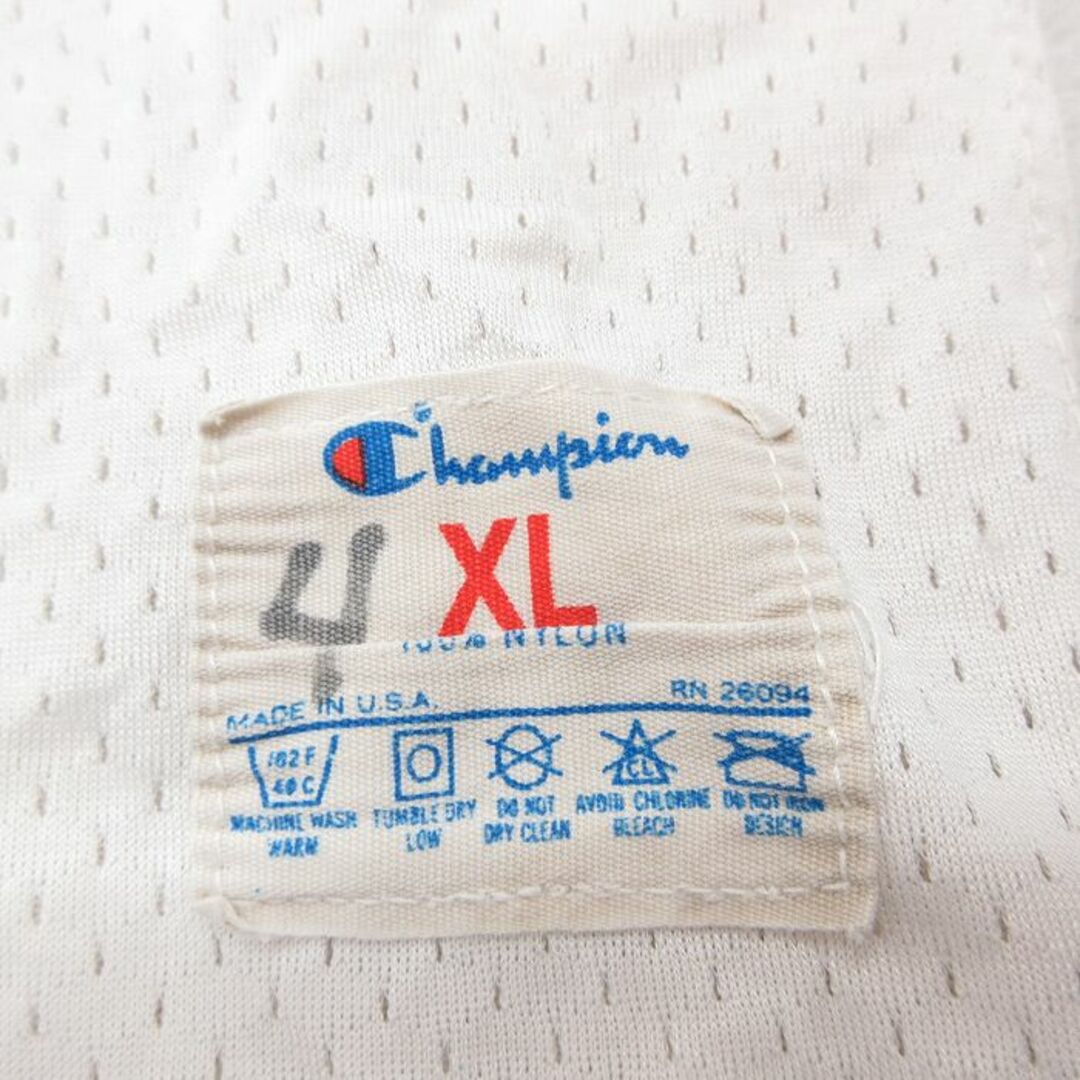 Champion(チャンピオン)のXL★古着 チャンピオン Champion 半袖 ビンテージ フットボール Tシャツ メンズ 80年代 80s バイキングス クルーネック ロング丈 USA製 白 ホワイト ユニフォーム ゲームシャツ 23mar09 中古 メンズのトップス(Tシャツ/カットソー(半袖/袖なし))の商品写真