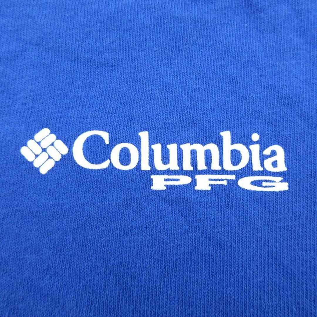 Columbia(コロンビア)のXL★古着 コロンビア COLUMBIA 半袖 ブランド Tシャツ メンズ カジキマグロ ワンポイントロゴ コットン クルーネック 青 ブルー 23mar30 中古 メンズのトップス(Tシャツ/カットソー(半袖/袖なし))の商品写真