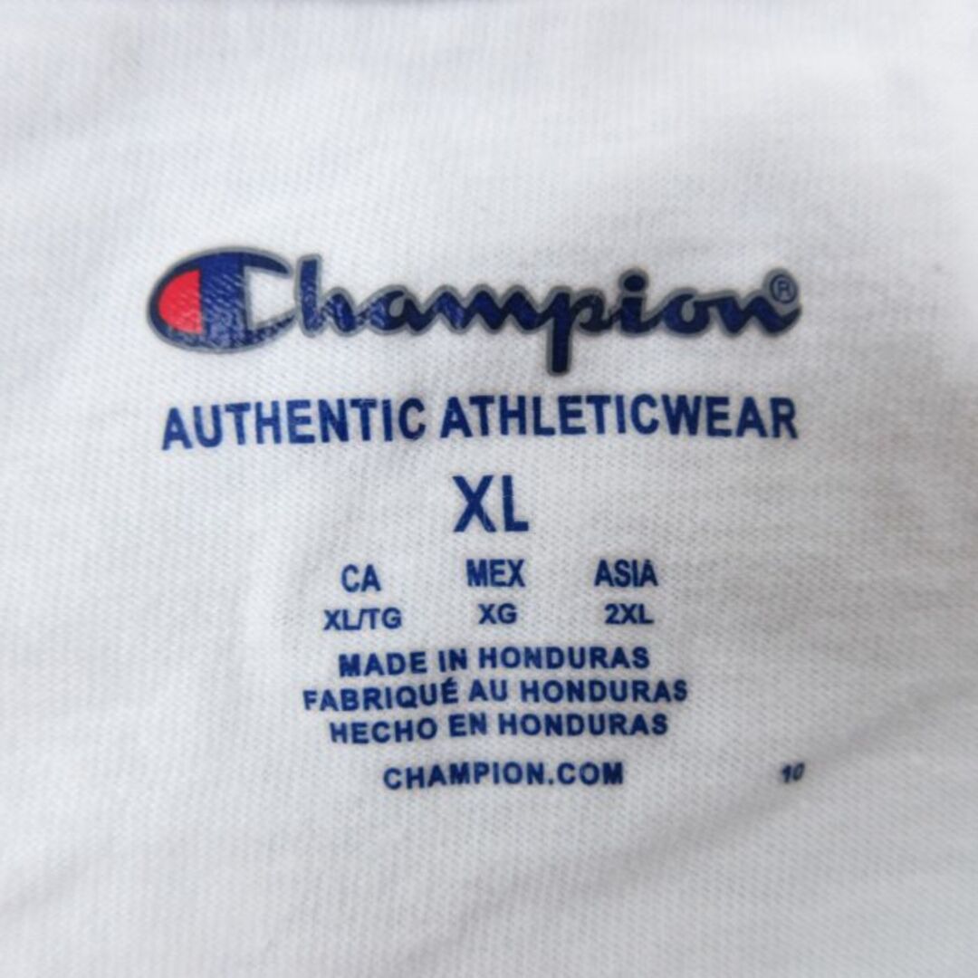 Champion(チャンピオン)のXL★古着 チャンピオン Champion 半袖 ブランド Tシャツ メンズ ビッグロゴ USAロゴ 大きいサイズ クルーネック 白 ホワイト 23mar25 中古 メンズのトップス(Tシャツ/カットソー(半袖/袖なし))の商品写真