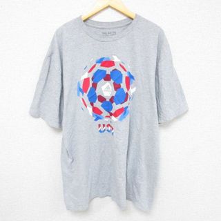 アディダス(adidas)のXL★古着 アディダス adidas 半袖 ブランド Tシャツ メンズ USAロゴ 大きいサイズ クルーネック グレー 霜降り 23mar29 中古(Tシャツ/カットソー(半袖/袖なし))