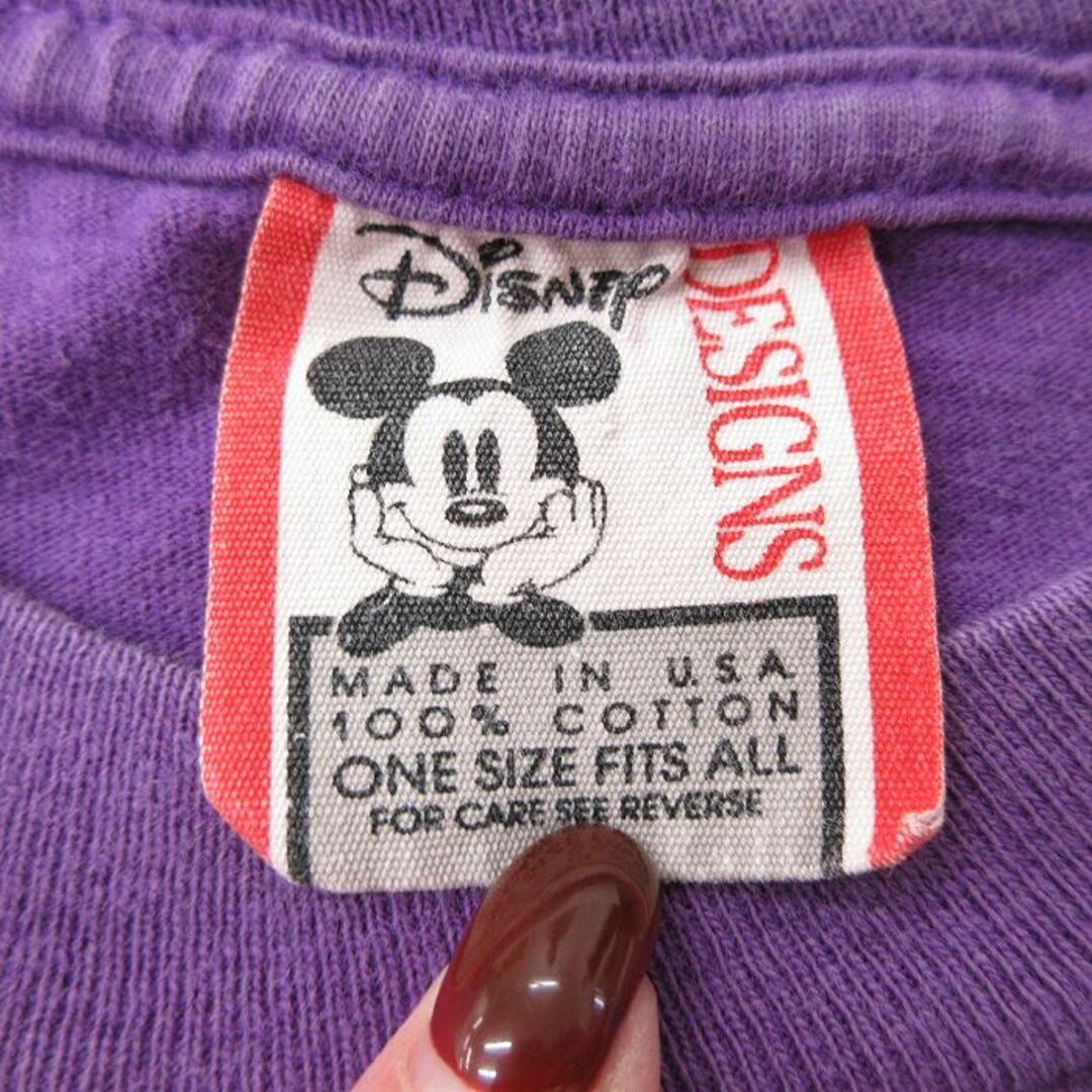 Disney(ディズニー)のL★古着 半袖 ビンテージ Tシャツ メンズ 90年代 90s ディズニー DISNEY マジックミュージックデイズ コットン クルーネック USA製 紫 パープル 23mar04 中古 メンズのトップス(Tシャツ/カットソー(半袖/袖なし))の商品写真