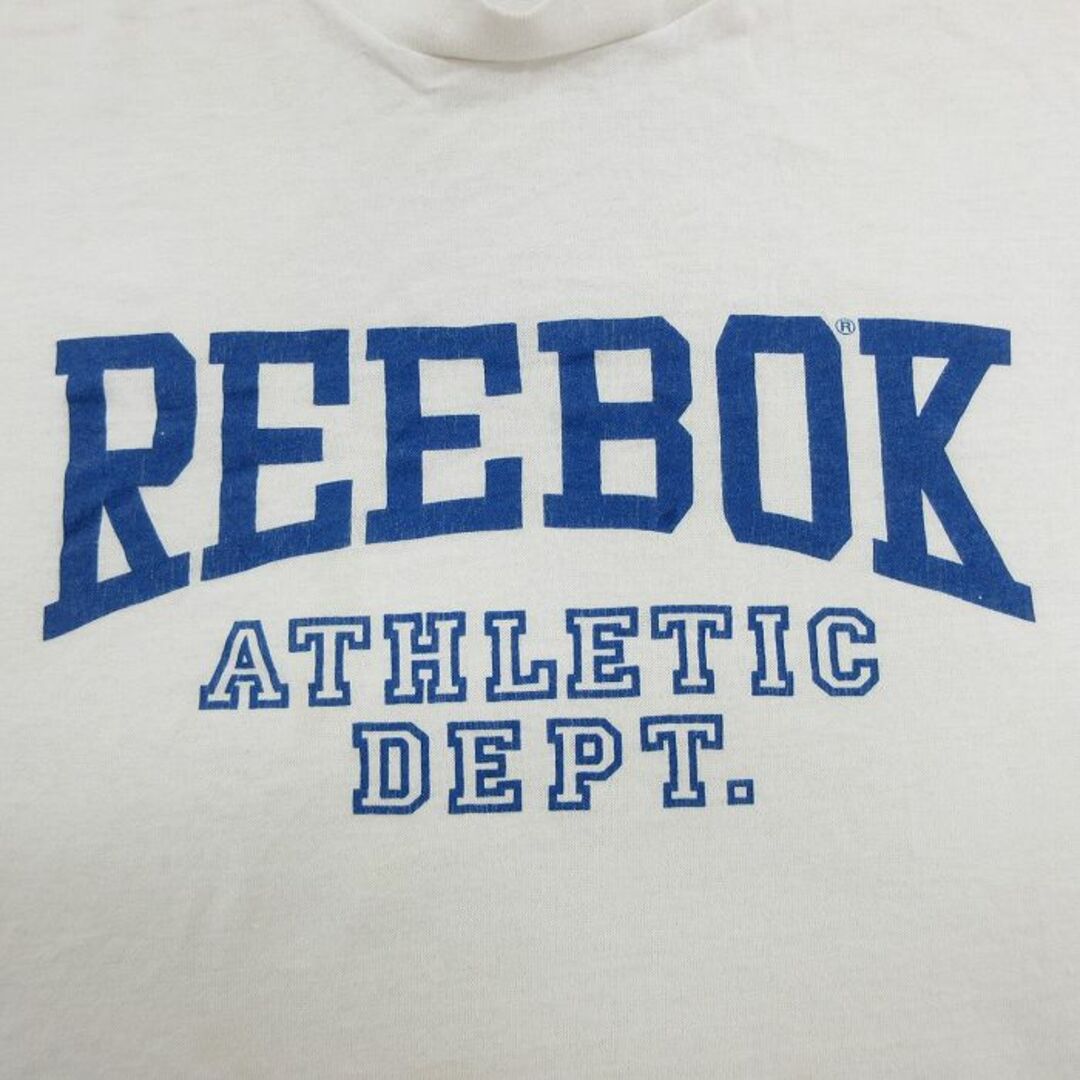 Reebok(リーボック)のM★古着 リーボック REEBOK 半袖 ビンテージ Tシャツ メンズ 90年代 90s ビッグロゴ クルーネック USA製 白 ホワイト 23mar06 中古 メンズのトップス(Tシャツ/カットソー(半袖/袖なし))の商品写真