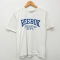 M★古着 リーボック REEBOK 半袖 ビンテージ Tシャツ メンズ 90年代 90s ビッグロゴ クルーネック USA製 白 ホワイト 23mar06 中古