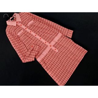 23区 チェック Aライン ワンピース sizeS-M/赤 ■◇ レディース