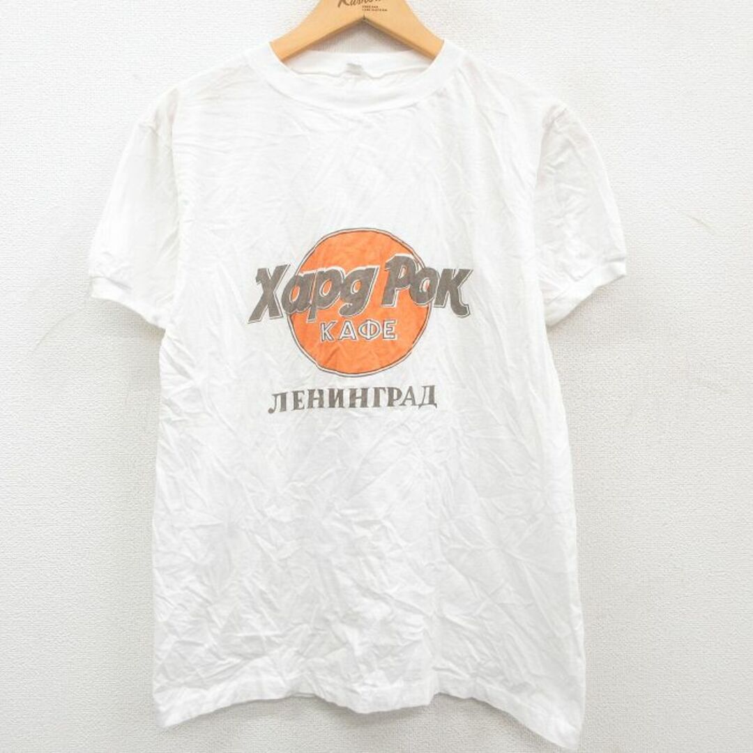 M★古着 半袖 ビンテージ Tシャツ メンズ 90年代 90s Xapg Pok コットン クルーネック 白 ホワイト 23mar17 中古 メンズのトップス(Tシャツ/カットソー(半袖/袖なし))の商品写真