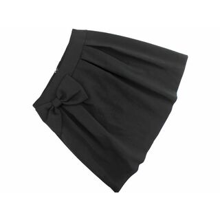 Couture brooch クチュールブローチ バック リボン Aライン 台形 スカート size38/黒 ■■ レディース