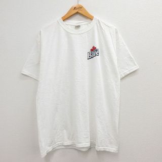 XL★古着 半袖 ビンテージ Tシャツ メンズ 00年代 00s ラバットブルー ビール コットン クルーネック 白 ホワイト 23mar16 中古(Tシャツ/カットソー(半袖/袖なし))