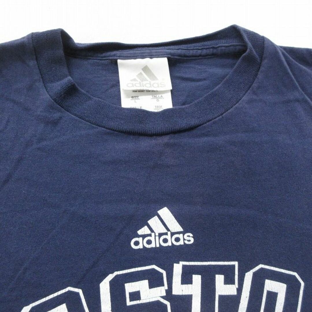 adidas(アディダス)のL★古着 アディダス adidas 半袖 ビンテージ Tシャツ メンズ 00年代 00s ワンポイントロゴ MLB ボストンレッドソックス コットン クルーネック 紺 ネイビー メジャーリーグ ベースボール 野球 23mar10 中古 メンズのトップス(Tシャツ/カットソー(半袖/袖なし))の商品写真