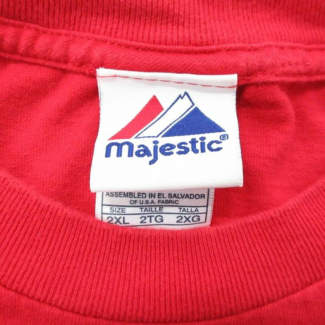 Majestic(マジェスティック)のXL★古着 マジェスティック 半袖 ビンテージ Tシャツ メンズ 00年代 00s MLB ピッツバーグパイレーツ フレディサンチェス ロング丈 大きいサイズ コットン クルーネック 赤 レッド メジャーリーグ ベースボール 野球 23mar10 中古 メンズのトップス(Tシャツ/カットソー(半袖/袖なし))の商品写真