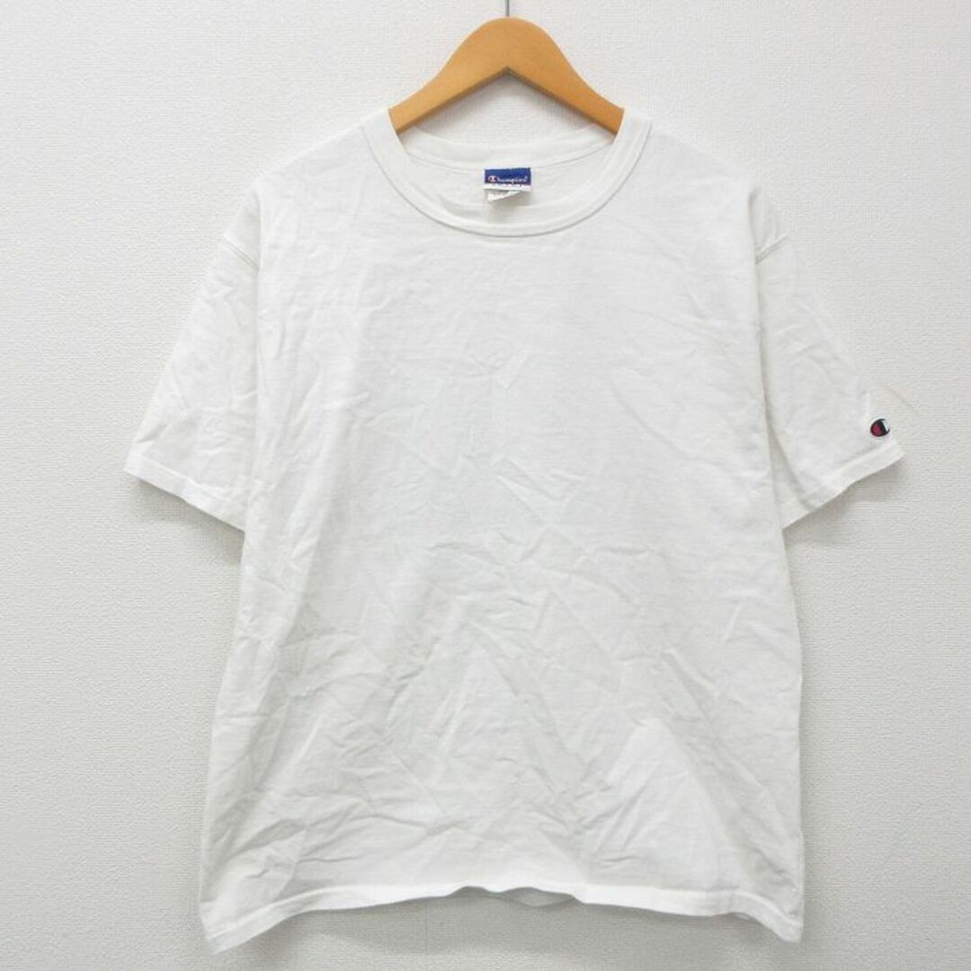 Champion(チャンピオン)のL★古着 チャンピオン champion 半袖 ビンテージ Tシャツ メンズ 00年代 00s worthless ニューヨーク コットン クルーネック 白 ホワイト 23mar08 中古 メンズのトップス(Tシャツ/カットソー(半袖/袖なし))の商品写真