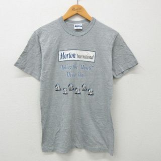 ヘインズ(Hanes)のS★古着 ヘインズ Hanes 半袖 ビンテージ Tシャツ メンズ 90年代 90s Morton スニーカー クルーネック グレー 霜降り 23mar17 中古(Tシャツ/カットソー(半袖/袖なし))