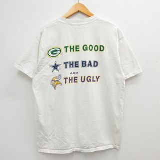 XL★古着 半袖 ビンテージ Tシャツ メンズ 00年代 00s NFL グリーンベイパッカーズ コットン クルーネック 生成り アメフト スーパーボウル 23mar17 中古(Tシャツ/カットソー(半袖/袖なし))