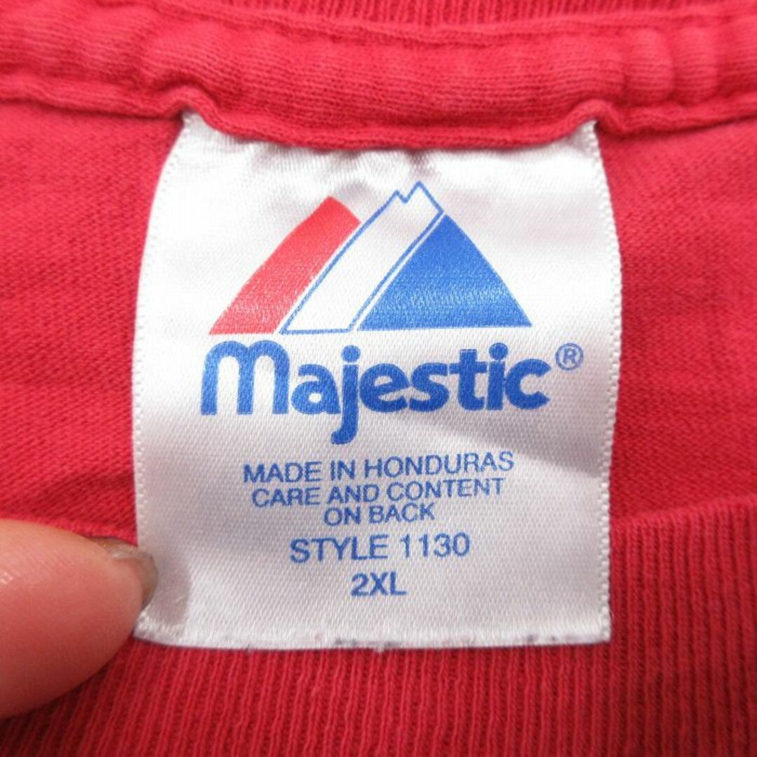 Majestic(マジェスティック)のXL★古着 マジェスティック 半袖 ビンテージ Tシャツ メンズ 00年代 00s MLB ボストンレッドソックス カートシリング 38 大きいサイズ コットン クルーネック 赤 レッド メジャーリーグ ベースボール 野球 23mar11 中古 メンズのトップス(Tシャツ/カットソー(半袖/袖なし))の商品写真