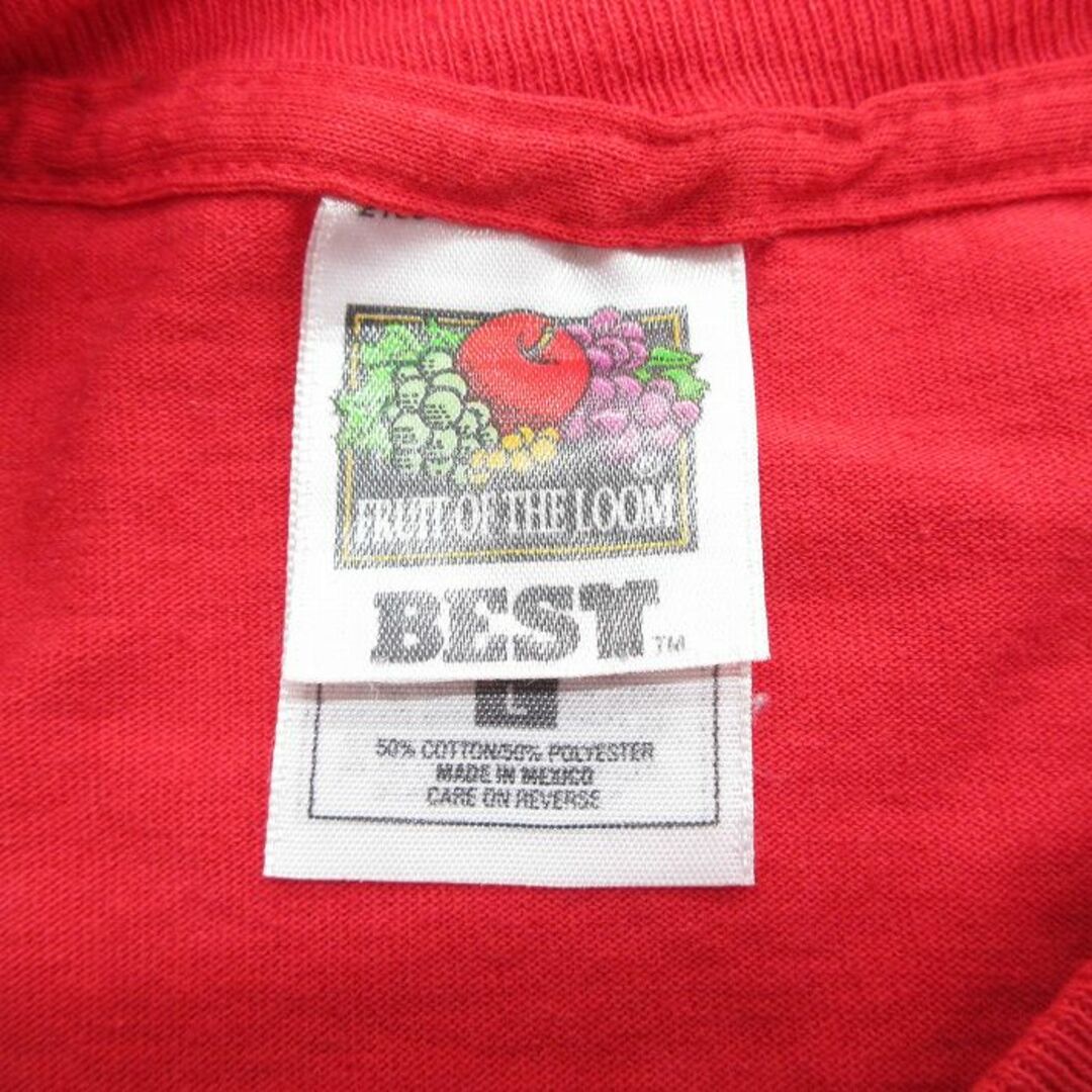 L★古着 半袖 ビンテージ Tシャツ メンズ 90年代 90s 無地 クルーネック 赤 レッド 23mar11 中古 メンズのトップス(Tシャツ/カットソー(半袖/袖なし))の商品写真
