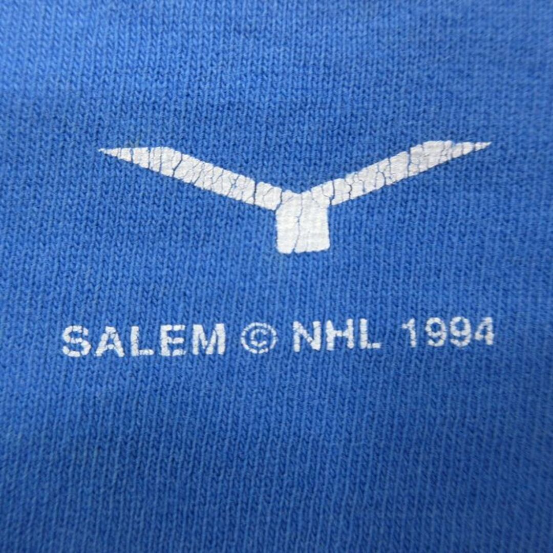 XL★古着 半袖 ビンテージ Tシャツ メンズ 90年代 90s NHL ニューヨークレンジャーズ 大きいサイズ コットン クルーネック USA製 青 ブルー アイスホッケー 23mar11 中古 メンズのトップス(Tシャツ/カットソー(半袖/袖なし))の商品写真