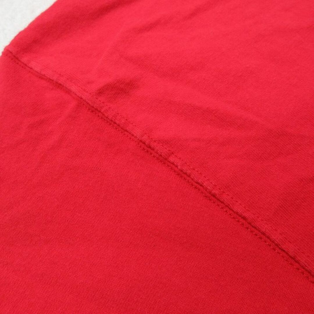 L★古着 半袖 ビンテージ Tシャツ メンズ 90年代 90s ギター 刺繍 コットン クルーネック USA製 赤 レッド 23mar15 中古 メンズのトップス(Tシャツ/カットソー(半袖/袖なし))の商品写真