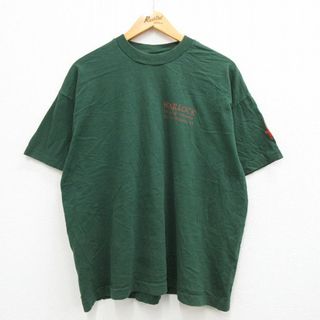 XL★古着 半袖 ビンテージ Tシャツ メンズ 90年代 90s WARLOCK 大きいサイズ コットン クルーネック アイルランド製 濃緑 グリーン 23mar22 中古(Tシャツ/カットソー(半袖/袖なし))