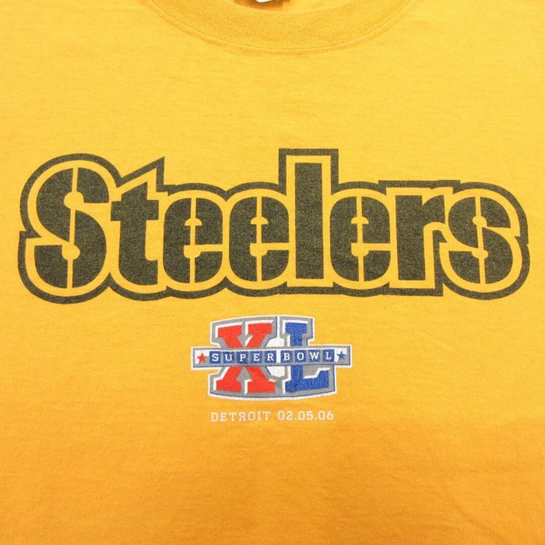 Reebok(リーボック)のXL★古着 リーボック REEBOK 半袖 ビンテージ Tシャツ メンズ 00年代 00s NFL ピッツバーグスティーラーズ 大きいサイズ クルーネック 黄色 イエロー アメフト スーパーボウル 23mar22 中古 メンズのトップス(Tシャツ/カットソー(半袖/袖なし))の商品写真